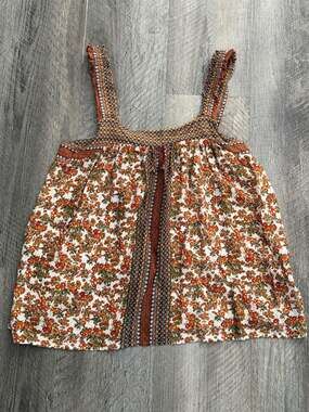 Jane and Delancey Floral Sleeveless Top in White and Orange